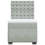 vidaXL Sommier à lattes de lit et matelas Gris clair 80x200 cm Velours