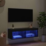 vidaXL Meuble TV mural Panama Chêne noir 100 x 30 x 30 cm