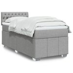 vidaXL Sommier à lattes de lit avec matelas gris clair 80x200 cm tissu