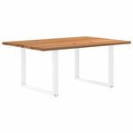 vidaXL Table à manger marron clair bois de chêne massif rectangulaire