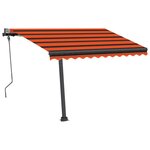 vidaXL Auvent manuel rétractable avec LED 300x250 cm Orange et marron