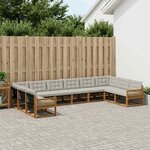 vidaXL Ensemble de canapés d'extérieur 10 pc Naturel et gris clair