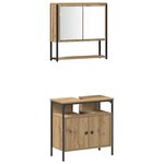vidaXL Ensemble de mobilier de salle de bain 4 Pièces chêne artisanal