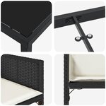 vidaXL Ensemble de salle à manger pour jardin 5 Pièces Noir polyrotin