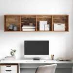 vidaXL Ensemble meuble TV Montage mural Bois Ancien 37 x 37 x 142 5 cm