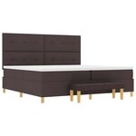 vidaXL Lit à ressorts avec matelas Marron foncé 200 x 200 cm tissu