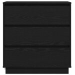 vidaXL Cabinet de chevet avec Noir 71 x 34.5 x 75 cm Bois d'ingénierie