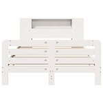 vidaXL Cadre de lit sans matelas blanc 140x190 cm bois de pin massif