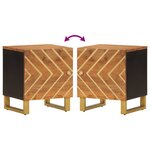 vidaXL Table de chevet marron et noir bois de manguier solide