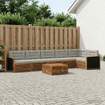 vidaXL Ensemble de canapés d'extérieur 7 pc Naturel et gris clair