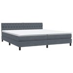 vidaXL Sommier à lattes de lit et matelas et LED gris foncé 180x210cm velours