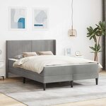 vidaXL Cadre de lit avec matelas Gris clair 140 x 190 cm Velours