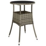 vidaXL Ensemble de bistro de jardin 3 Pièces coussins gris poly rotin