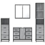 vidaXL Ensemble de meubles de salle de bain 4 Pièces sonoma gris
