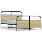 vidaXL Cadre de lit sans matelas 120x200 cm chêne sonoma