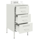 vidaXL Table de chevet blanc 36x39x68 cm acier