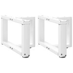 vidaXL Pieds de table basse en T  2 pièces  blanc  50 x 25 x (30-31) cm  acier