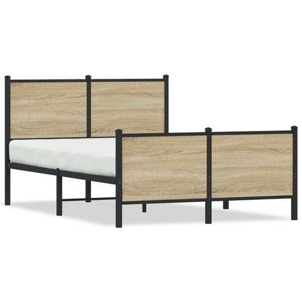 vidaXL Cadre de lit en métal sans matelas chêne sonoma 120x200 cm
