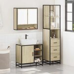 vidaXL Ensemble de meubles de salle de bain 3 Pièces chêne sonoma