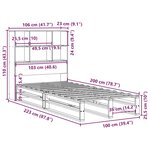vidaXL Lit bibliothèque sans matelas cire marron 100x200cm bois massif