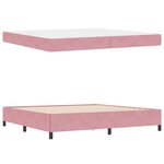 vidaXL Cadre de lit avec matelas Rose et blanc 200 x 200 cm Velours