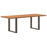 vidaXL Table à manger marron clair bois de chêne massif rectangulaire