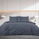 vidaXL Ensemble de housse de couette Anthracite 140x200 cm Coton