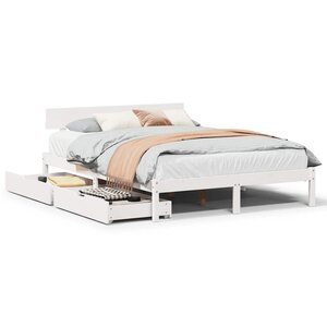 vidaXL Cadre de lit sans matelas blanc 140x200 cm bois de pin massif