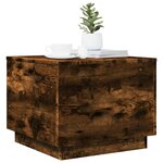 vidaXL Table basse avec lumières LED chêne fumé 50x50x40 cm