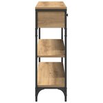 vidaXL Table Console avec tiroir chêne artisanal 100 x 25 x 75 cm