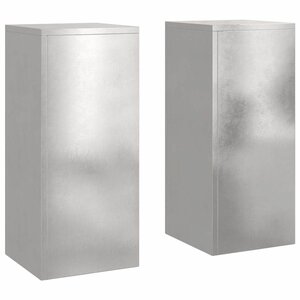 vidaXL Supports pour plantes 2 Pièces Argent 24 x 24 x 55 cm