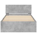 vidaXL Cadre de lit sans matelas avec tête de lit gris béton 100x200cm
