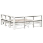 vidaXL Lit bibliothèque sans matelas blanc 200x200 cm bois pin massif
