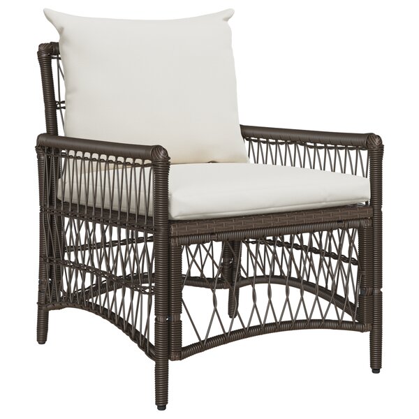vidaXL Fauteuil de jardin avec coussins Marron 60x70x78 cm en poly rattan