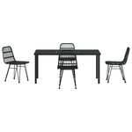 vidaXL Ensemble de Salle à Manger de Jardin 5 Pièces Noir Poly Rattan