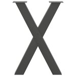 vidaXL Pieds de table à manger en forme de X  2 pièces  anthracite  60 x (72-73) cm  acier
