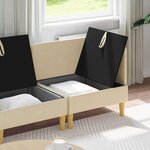 vidaXL Canapé modulaire avec rangement 4 Pièces Crème Tissu