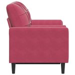 vidaXL Canapé 2 places avec oreillers bordeaux 120 cm velours