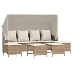 vidaXL Salon de jardin avec coussins 5 Pièces beige résine tressée