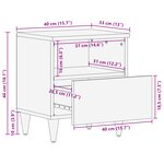 vidaXL Tables de chevet 2 Pièces 40x33x46 cm Bois massif Mango