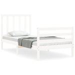 vidaXL Cadre de lit sans matelas blanc bois de pin massif