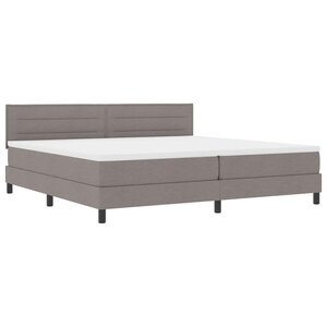 vidaXL Lit à ressorts avec matelas avec LED Taupe 200 x 200 cm tissu
