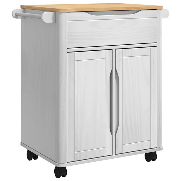 vidaXL Chariot de cuisine FLORO Blanc 72 5 x 45 x 80 cm