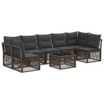 vidaXL Ensemble de canapé de jardin 8 Pièces Gris polyrotin