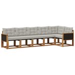 vidaXL Ensemble de canapés d'extérieur 6 pc Naturel et gris clair