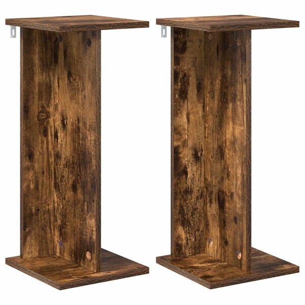 vidaXL Support de Plante 2 pièces Chêne fumé 25 x 25 5 x 60 5 cm
