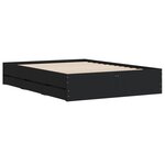 vidaXL Cadre de lit avec tiroirs sans matelas noir 120x190 cm