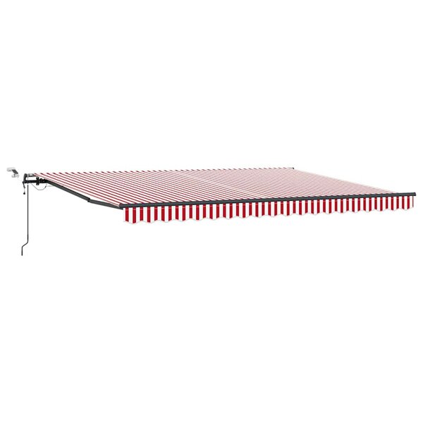 vidaXL Auvent Rétractable avec Rouge et blanc 450 × 300 cm tissu