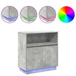 vidaXL Buffet LED Gris béton 71 x 34 5 x 75 cm Bois d'ingénierie