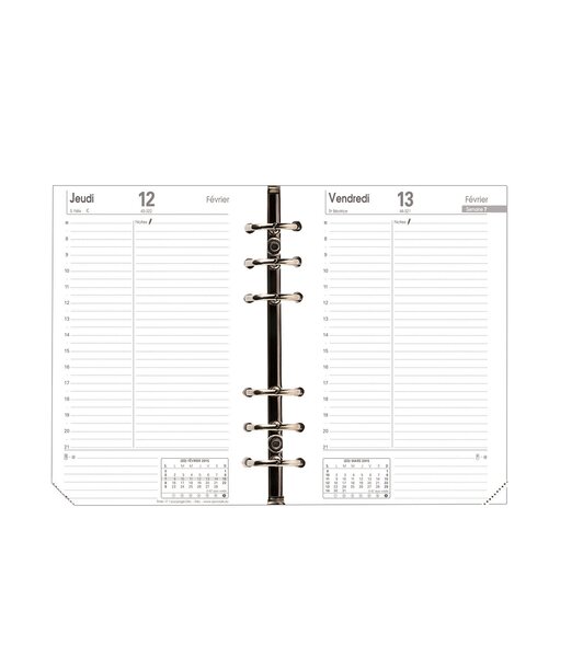Recharge Agenda Organiseur Timer 17 1 jour page DEC/DEC 10 x 17 cm QUOVADIS